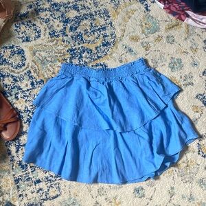 Blue ruffle skirt H&M small